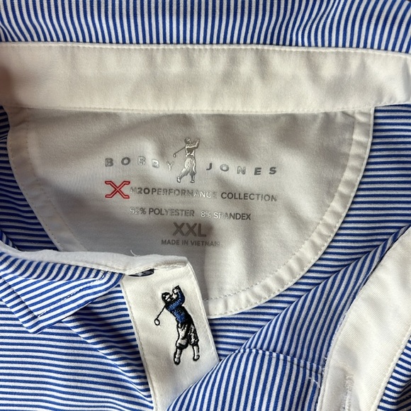 Bobby Jones Blue and White Stripe Performance Collection XXL - Picture 3 of 6